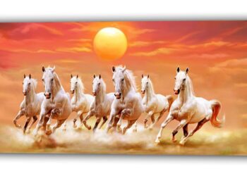 Rising Sun 7 Horses Painting